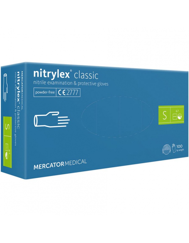 Rukavice jednorázové MercatorMedical classic, nitril nepudrované, vel. S, 100 ks